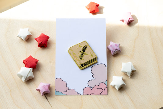 Feather Book Enamel Pin