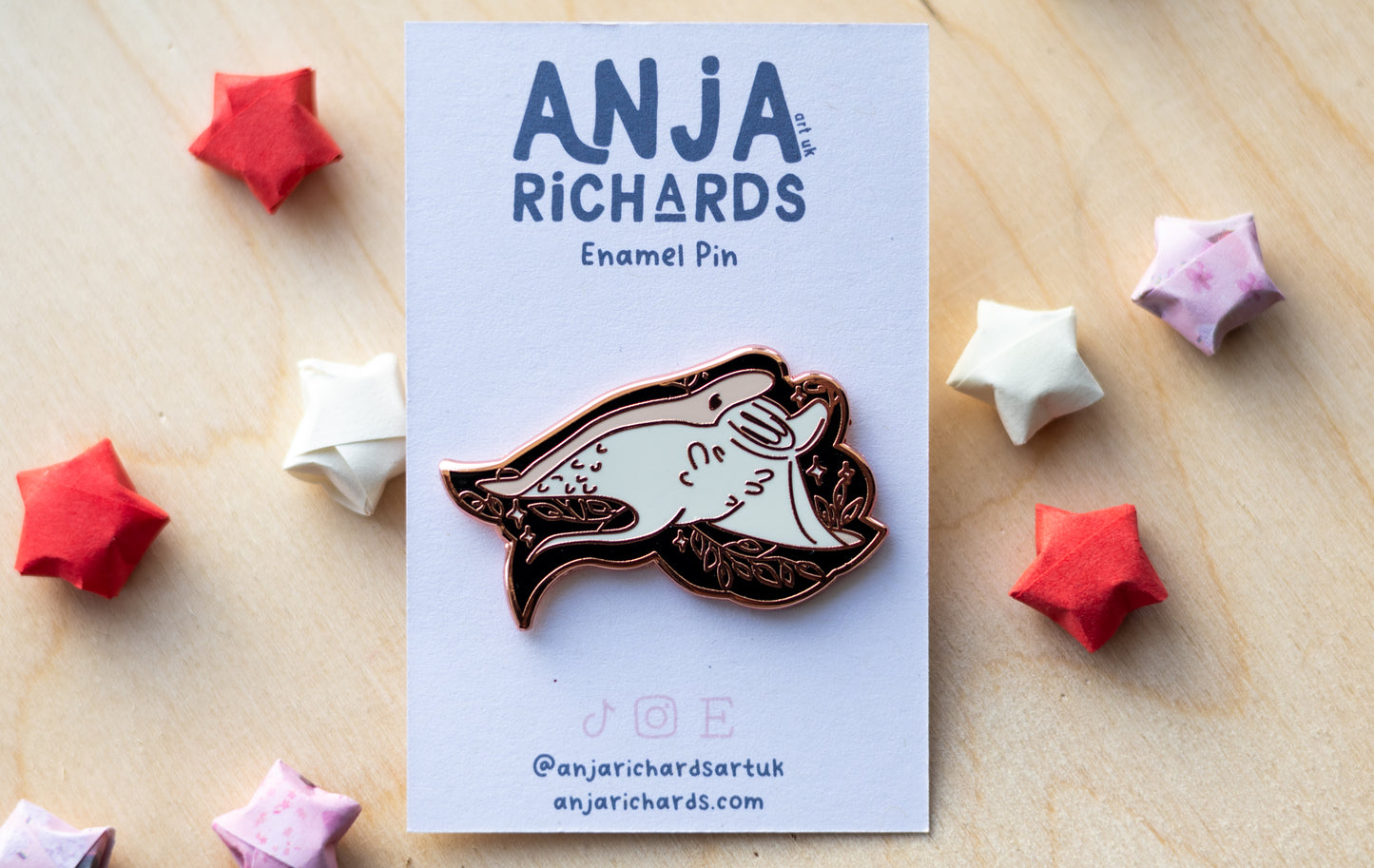 Leaves Manta Ray Pin