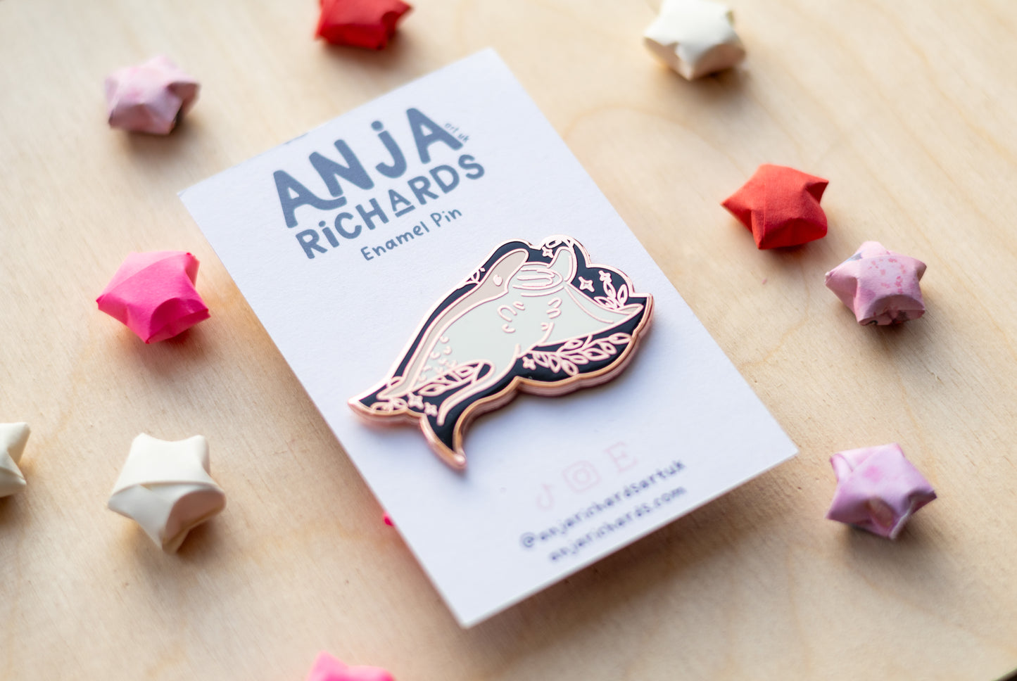 Leaves Manta Ray Pin