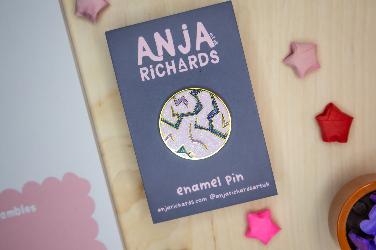 Pattern Glitter Enamel Pin