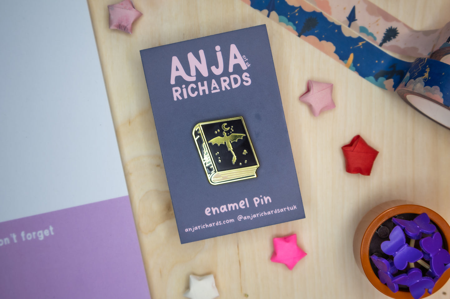 Feather Book Enamel Pin