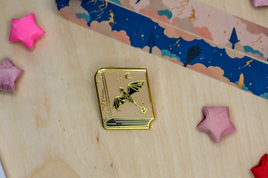 Feather Book Enamel Pin