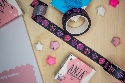 Coral Watercolor Washi Tape