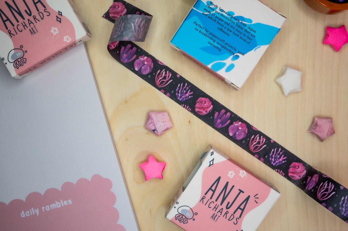 Coral Watercolor Washi Tape