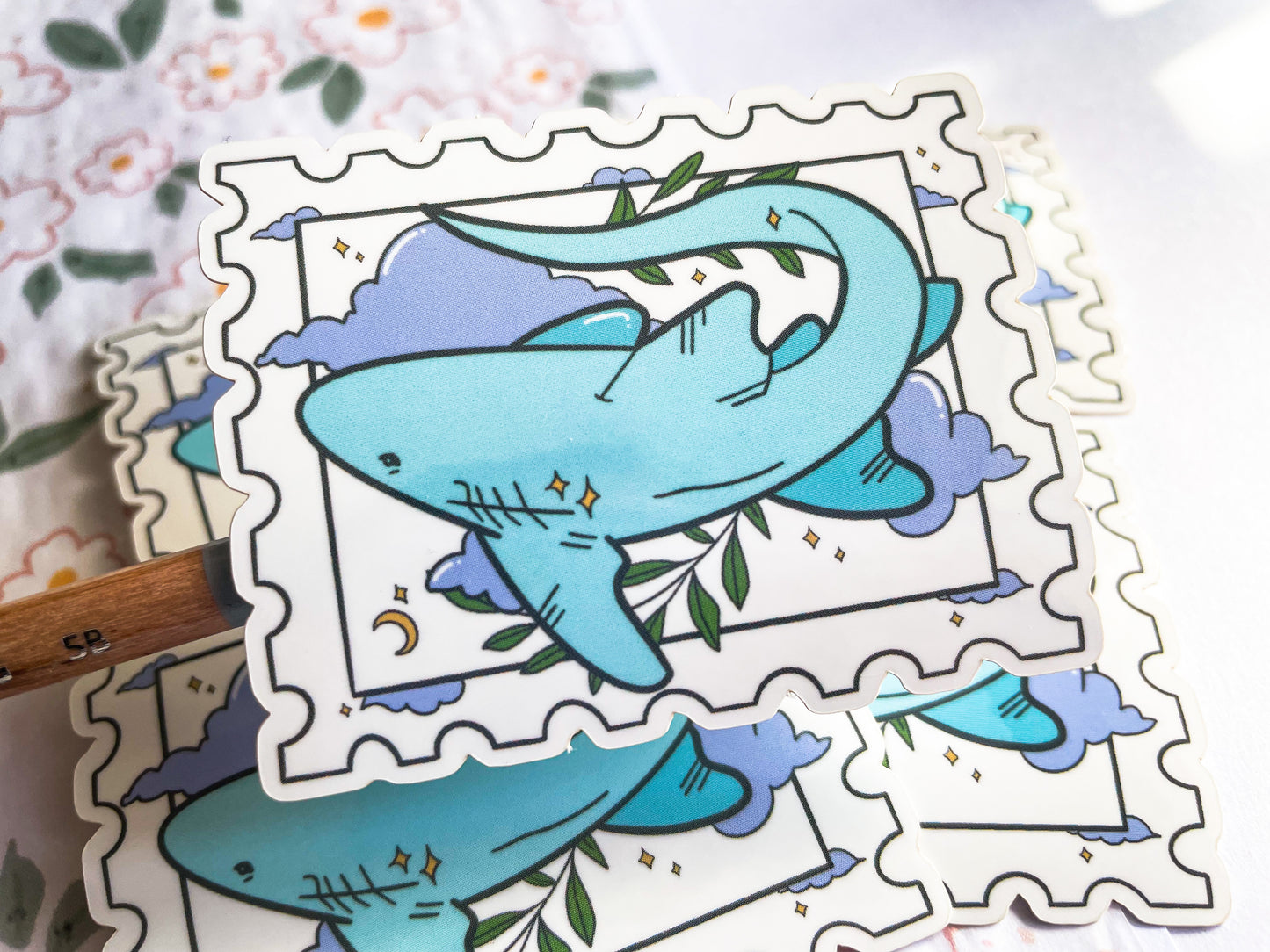Shark Stamp Sticker